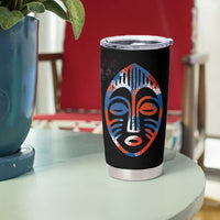 Liberia Elephant Power of Tradition Tumbler Cup with Tribal Red Blue Splash Pattern