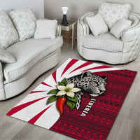 Liberia Area Rug with Leopard Head, White Lily, and Red Chili Tribal Design - Wonder Print Shop