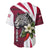 Liberia Baseball Jersey with Leopard Head, White Lily, and Red Chili Tribal Design - Wonder Print Shop