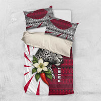 Liberia Bedding Set with Leopard Head, White Lily, and Red Chili Tribal Design - Wonder Print Shop