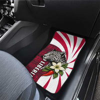 Liberia Car Mats with Leopard Head, White Lily, and Red Chili Tribal Design - Wonder Print Shop