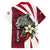 Liberia Family Matching Long Sleeve Bodycon Dress and Hawaiian Shirt with Leopard Head, White Lily, and Red Chili Tribal Design - Wonder Print Shop