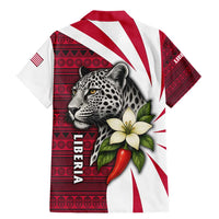 Liberia Family Matching Mermaid Dress and Hawaiian Shirt with Leopard Head, White Lily, and Red Chili Tribal Design - Wonder Print Shop