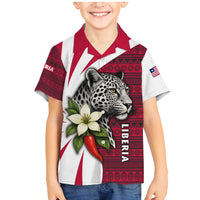 Liberia Family Matching Mermaid Dress and Hawaiian Shirt with Leopard Head, White Lily, and Red Chili Tribal Design - Wonder Print Shop
