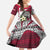 Liberia Family Matching Off The Shoulder Long Sleeve Dress and Hawaiian Shirt with Leopard Head, White Lily, and Red Chili Tribal Design - Wonder Print Shop