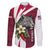 Liberia Family Matching Puletasi and Hawaiian Shirt with Leopard Head, White Lily, and Red Chili Tribal Design - Wonder Print Shop