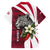 Liberia Family Matching Short Sleeve Bodycon Dress and Hawaiian Shirt with Leopard Head, White Lily, and Red Chili Tribal Design - Wonder Print Shop