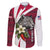 Liberia Family Matching Short Sleeve Bodycon Dress and Hawaiian Shirt with Leopard Head, White Lily, and Red Chili Tribal Design - Wonder Print Shop