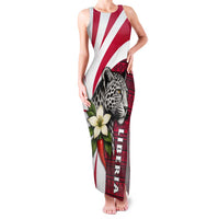Liberia Family Matching Tank Maxi Dress and Hawaiian Shirt with Leopard Head, White Lily, and Red Chili Tribal Design - Wonder Print Shop