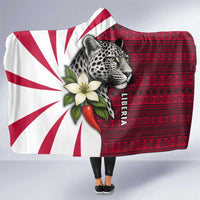 Liberia Hooded Blanket with Leopard Head, White Lily, and Red Chili Tribal Design - Wonder Print Shop