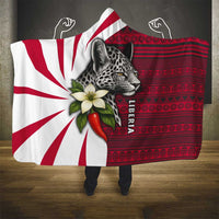 Liberia Hooded Blanket with Leopard Head, White Lily, and Red Chili Tribal Design - Wonder Print Shop