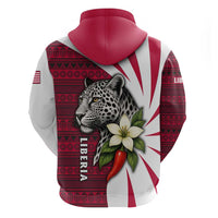 Liberia Hoodie with Leopard Head, White Lily, and Red Chili Tribal Design - Wonder Print Shop