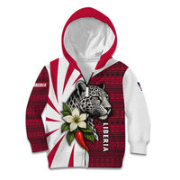 Liberia Kid Hoodie with Leopard Head, White Lily, and Red Chili Tribal Design - Wonder Print Shop