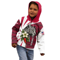 Liberia Kid Hoodie with Leopard Head, White Lily, and Red Chili Tribal Design - Wonder Print Shop