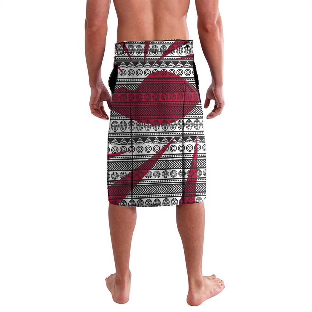 Liberia Lavalava with Leopard Head, White Lily, and Red Chili Tribal Design - Wonder Print Shop