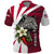 Liberia Polo Shirt with Leopard Head, White Lily, and Red Chili Tribal Design - Wonder Print Shop