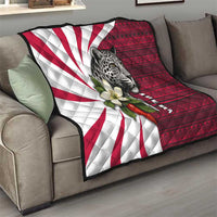 Liberia Quilt with Leopard Head, White Lily, and Red Chili Tribal Design - Wonder Print Shop