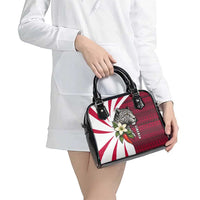 Liberia Shoulder Handbag with Leopard Head, White Lily, and Red Chili Tribal Design - Wonder Print Shop