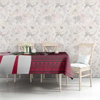 Liberia Tablecloth with Leopard Head, White Lily, and Red Chili Tribal Design - Wonder Print Shop