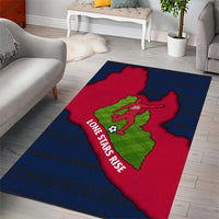 Liberia Lone Stars Rise Football Area Rug with Map Graphic and National Flag Design