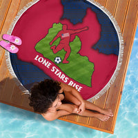 Liberia Lone Stars Rise Football Beach Blanket with Map Graphic and National Flag Design