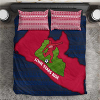 Liberia Lone Stars Rise Football Bedding Set with Map Graphic and National Flag Design