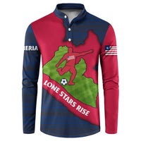 Liberia Lone Stars Rise Football Button Sweatshirt with Map Graphic and National Flag Design