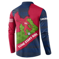 Liberia Lone Stars Rise Football Button Sweatshirt with Map Graphic and National Flag Design
