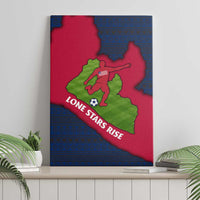 Liberia Lone Stars Rise Football Canvas Wall Art with Map Graphic and National Flag Design