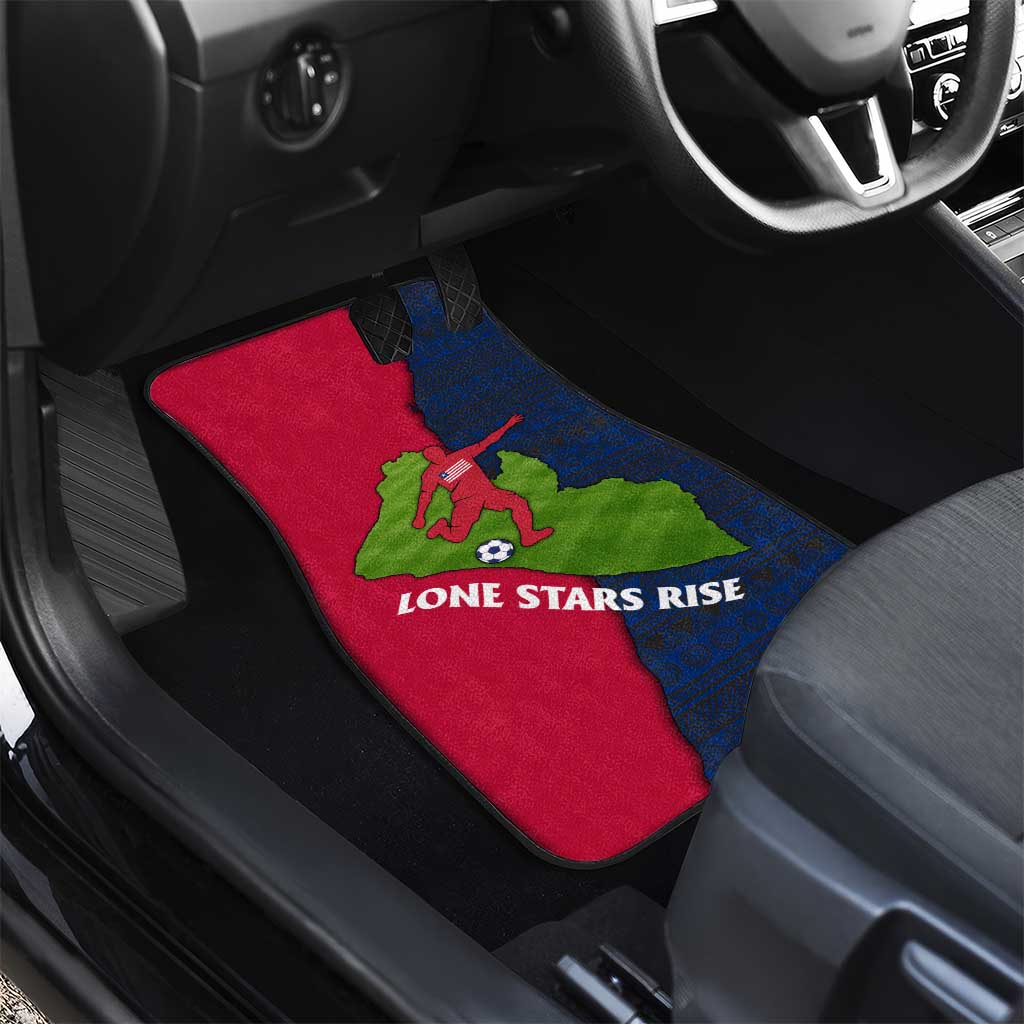 Liberia Lone Stars Rise Football Car Mats with Map Graphic and National Flag Design