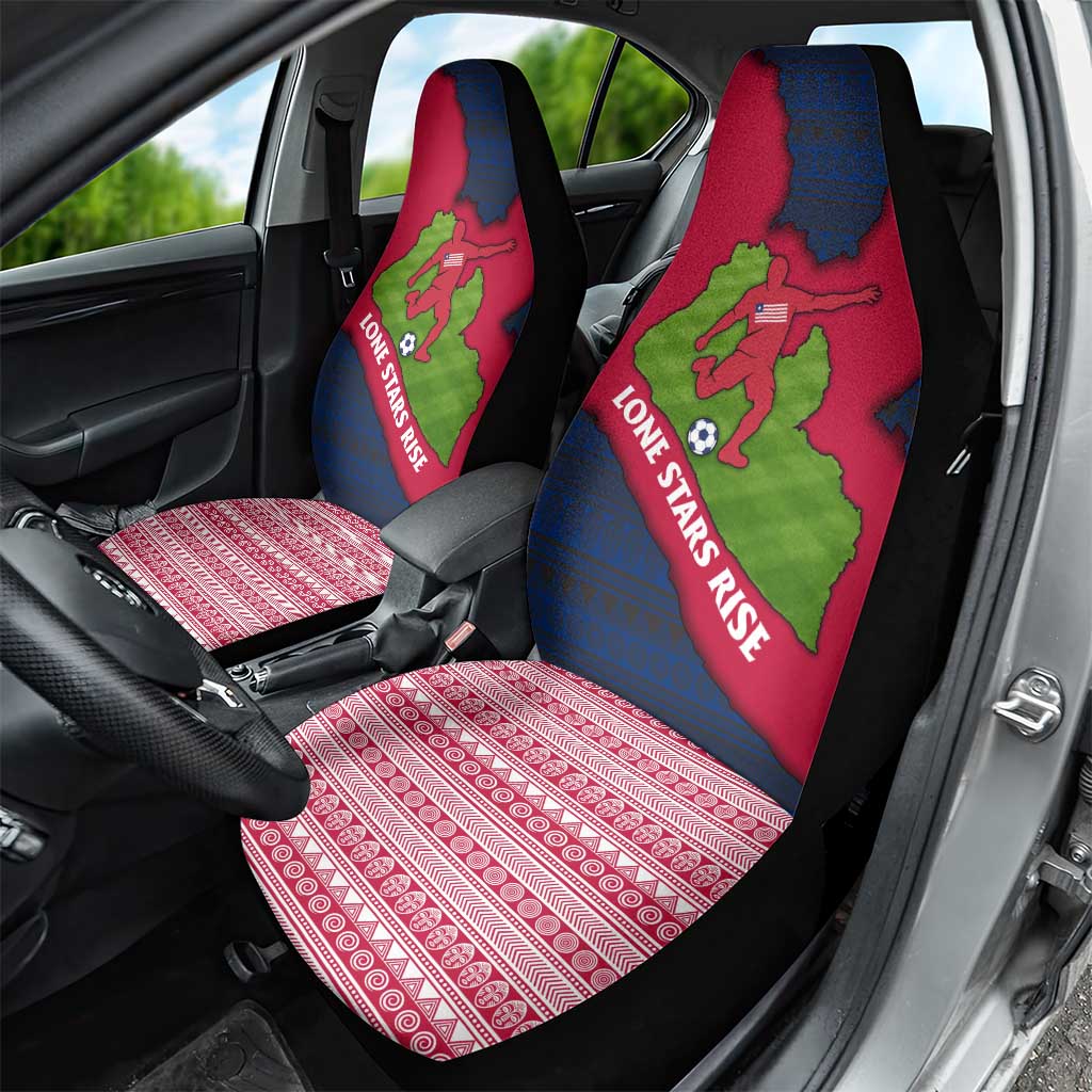 Liberia Lone Stars Rise Football Car Seat Cover with Map Graphic and National Flag Design