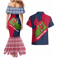 Liberia Lone Stars Rise Football Couples Matching Mermaid Dress and Hawaiian Shirt with Map Graphic and National Flag Design