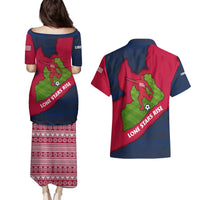 Liberia Lone Stars Rise Football Couples Matching Puletasi and Hawaiian Shirt with Map Graphic and National Flag Design