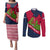Liberia Lone Stars Rise Football Couples Matching Puletasi and Long Sleeve Button Shirt with Map Graphic and National Flag Design