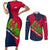 Liberia Lone Stars Rise Football Couples Matching Short Sleeve Bodycon Dress and Long Sleeve Button Shirt with Map Graphic and National Flag Design