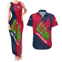 Liberia Lone Stars Rise Football Couples Matching Tank Maxi Dress and Hawaiian Shirt with Map Graphic and National Flag Design