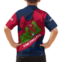 Liberia Lone Stars Rise Football Family Matching Long Sleeve Bodycon Dress and Hawaiian Shirt with Map Graphic and National Flag Design