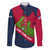 Liberia Lone Stars Rise Football Family Matching Long Sleeve Bodycon Dress and Hawaiian Shirt with Map Graphic and National Flag Design