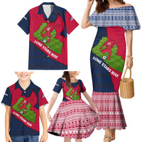 Liberia Lone Stars Rise Football Family Matching Mermaid Dress and Hawaiian Shirt with Map Graphic and National Flag Design