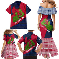 Liberia Lone Stars Rise Football Family Matching Mermaid Dress and Hawaiian Shirt with Map Graphic and National Flag Design