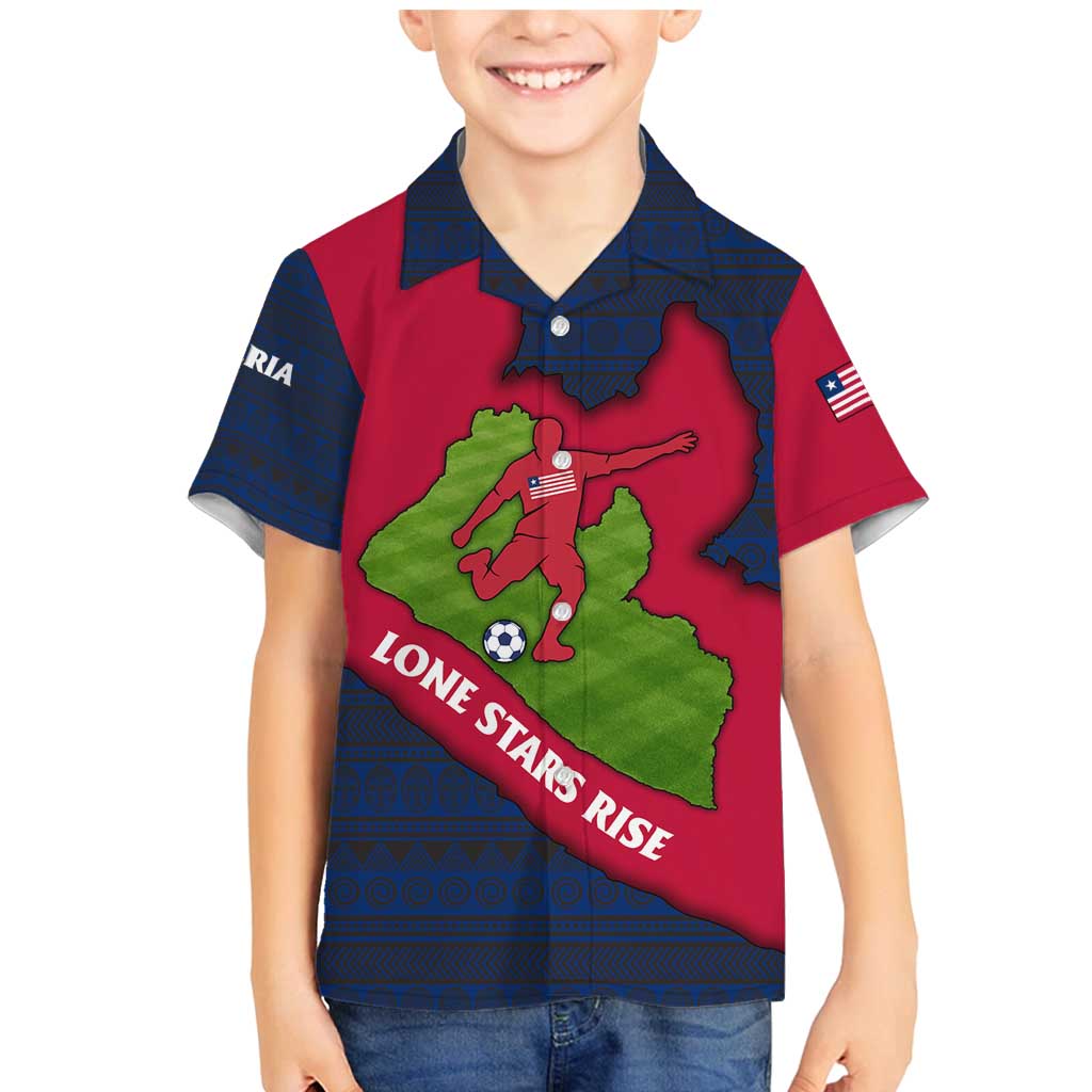 Liberia Lone Stars Rise Football Family Matching Mermaid Dress and Hawaiian Shirt with Map Graphic and National Flag Design