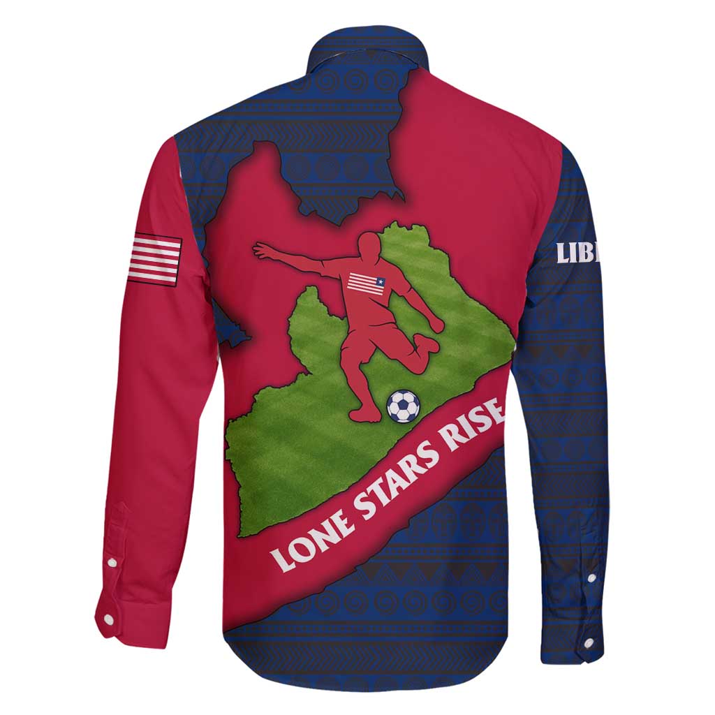 Liberia Lone Stars Rise Football Family Matching Off Shoulder Maxi Dress and Hawaiian Shirt with Map Graphic and National Flag Design