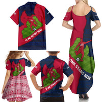 Liberia Lone Stars Rise Football Family Matching Summer Maxi Dress and Hawaiian Shirt with Map Graphic and National Flag Design