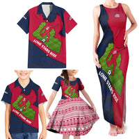 Liberia Lone Stars Rise Football Family Matching Tank Maxi Dress and Hawaiian Shirt with Map Graphic and National Flag Design