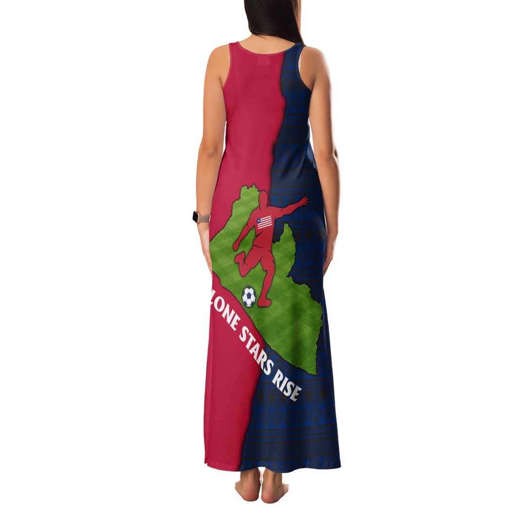 Liberia Lone Stars Rise Football Family Matching Tank Maxi Dress and Hawaiian Shirt with Map Graphic and National Flag Design