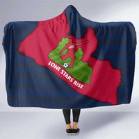 Liberia Lone Stars Rise Football Hooded Blanket with Map Graphic and National Flag Design