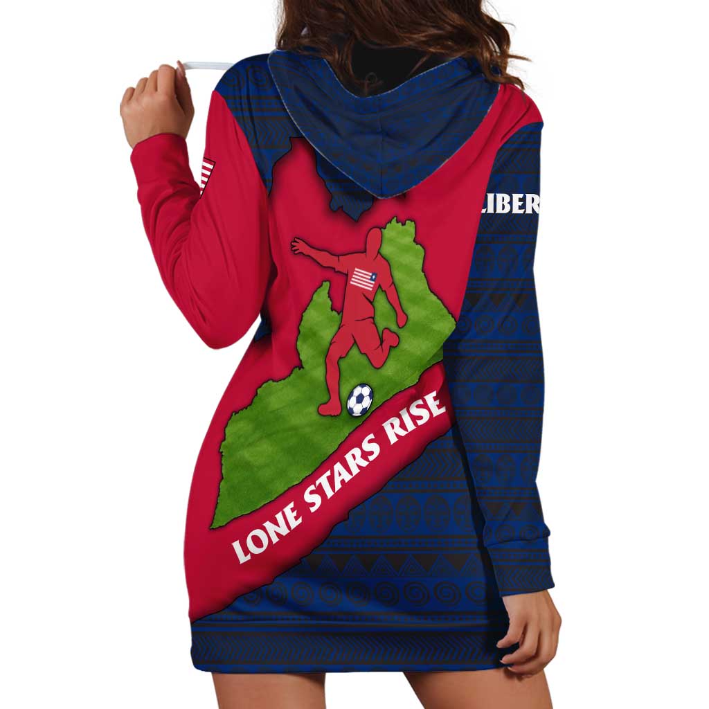 Liberia Lone Stars Rise Football Hoodie Dress with Map Graphic and National Flag Design