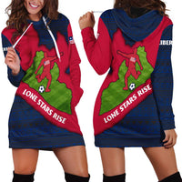 Liberia Lone Stars Rise Football Hoodie Dress with Map Graphic and National Flag Design
