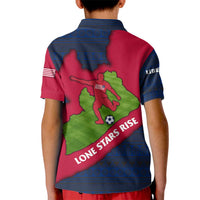 Liberia Lone Stars Rise Football Kid Polo Shirt with Map Graphic and National Flag Design