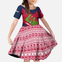 Liberia Lone Stars Rise Football Kid Short Sleeve Dress with Map Graphic and National Flag Design